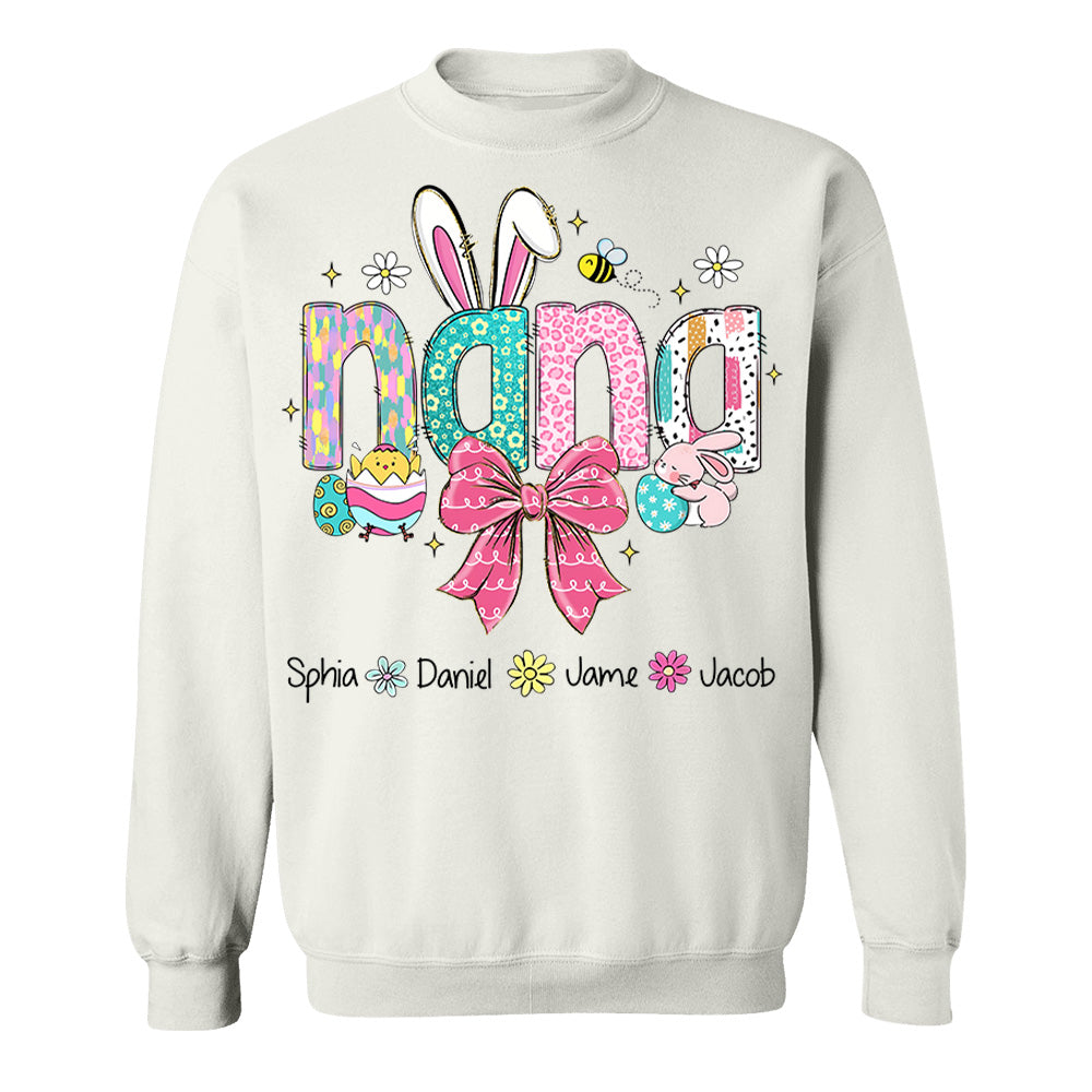Personalized Easter Grandma Shirt, Custom Gift For Nickname and Kids Names T1807 NV01