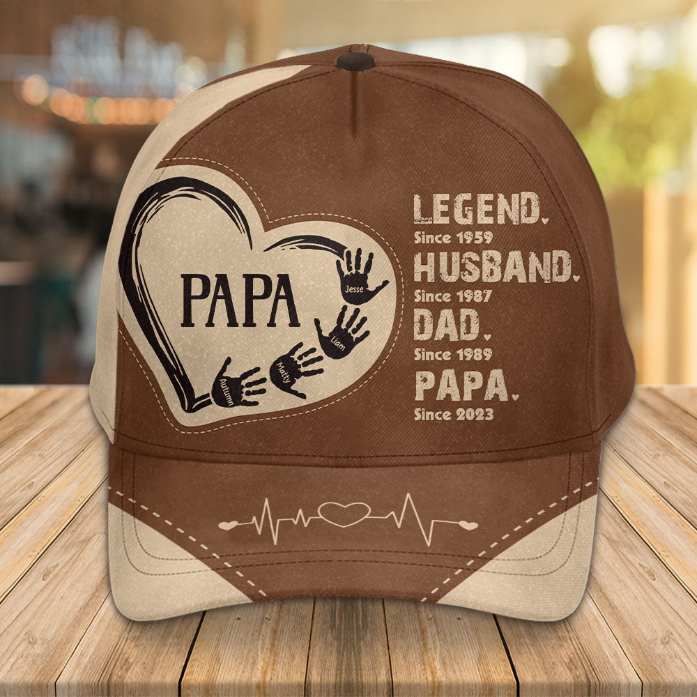Legend, Husband, Dad And Papa Since - Personalized Classic Cap Pt99