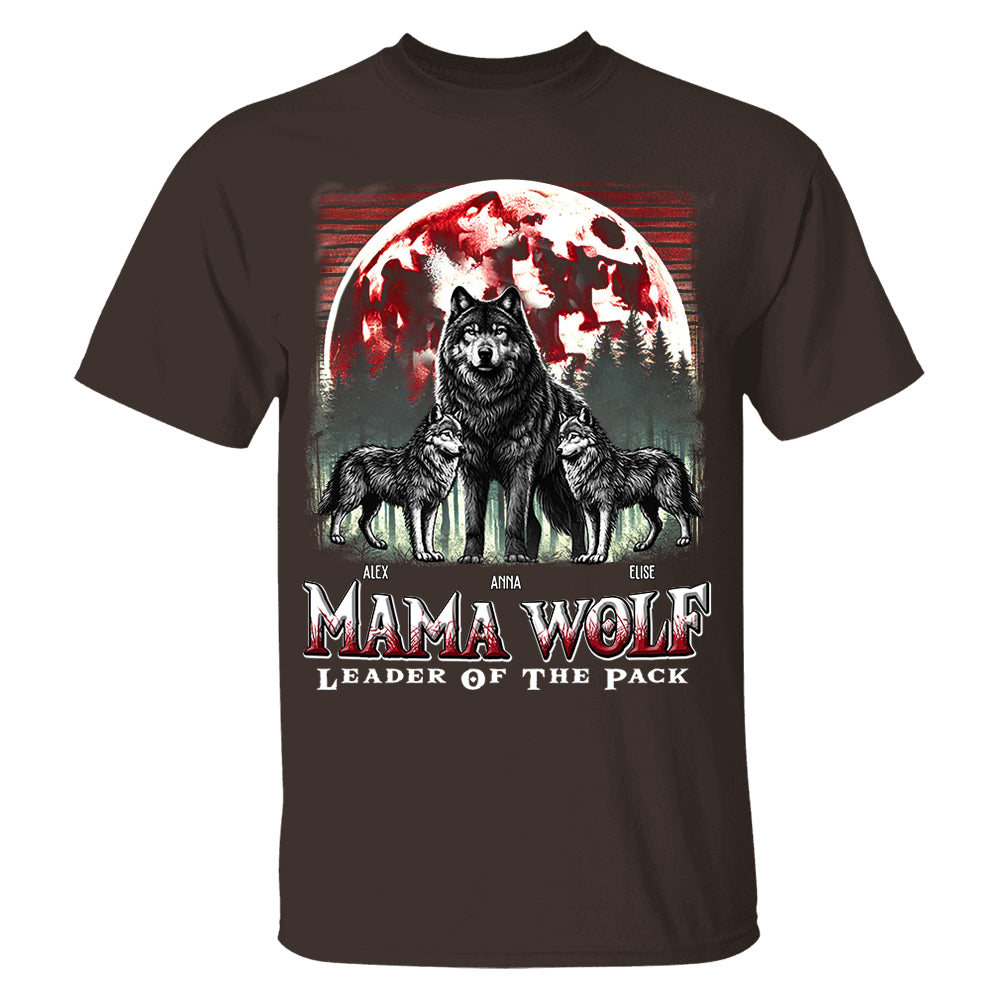 Wolf Mama Leader Of The Pack - Personalized Shirt For Mom Nh00