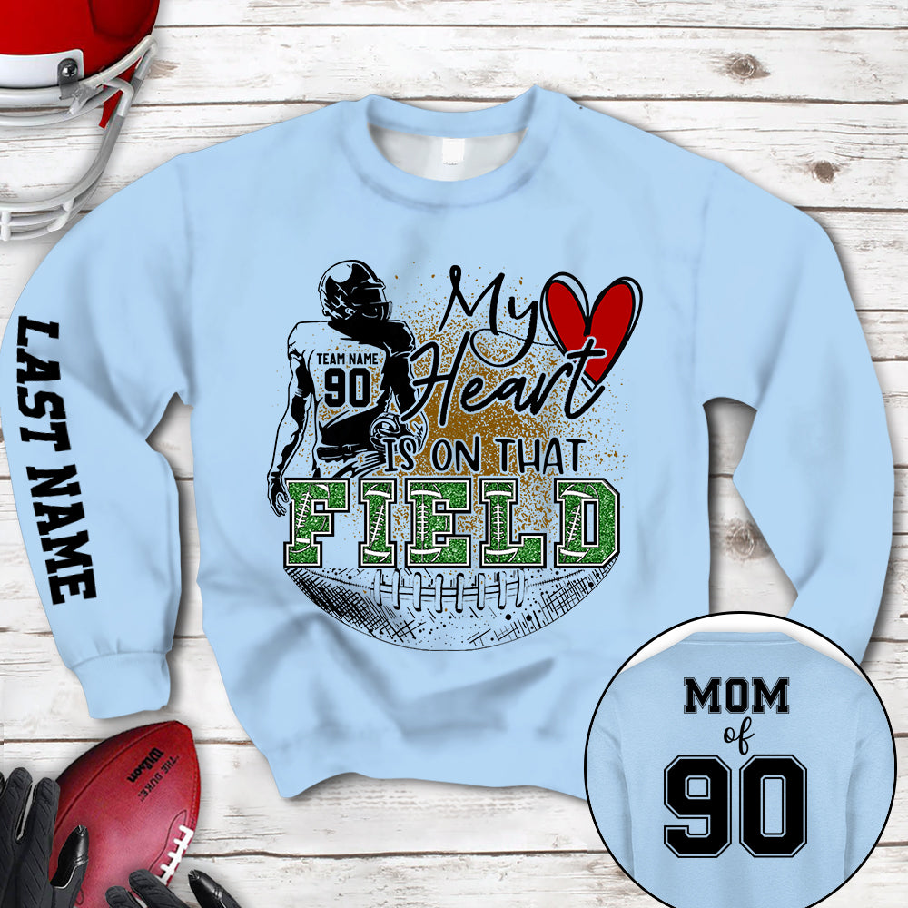 Personalized My Heart Is On That Field Football All Over Print Shirt K1702