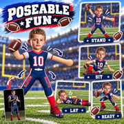 Personalized Football Squishy Toy Poseable Plush Doll, Funny Gift For Sport Lovers NA04 Pt99 NT01