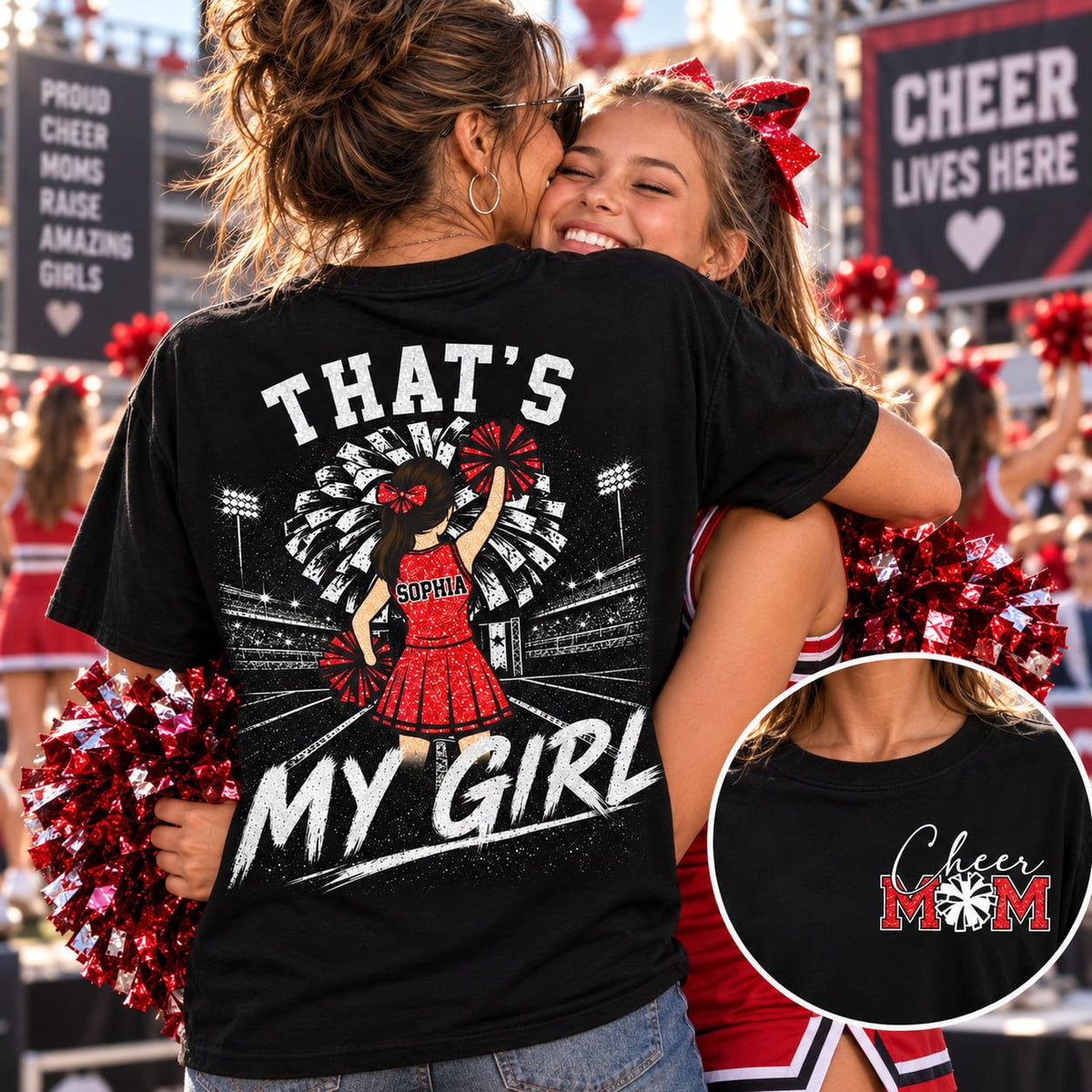 Personalized Cheer Mom Shirt, Custom Those Are My Boys T-Shirt, Team Name & Player Number Tee, Cheerleading Season Gift NA02 VH01