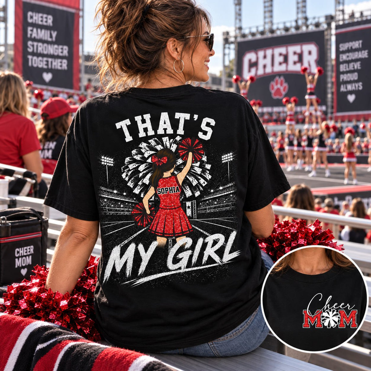 Personalized Cheer Mom Shirt, Custom Those Are My Boys T-Shirt, Team Name & Player Number Tee, Cheerleading Season Gift NA02 VH01