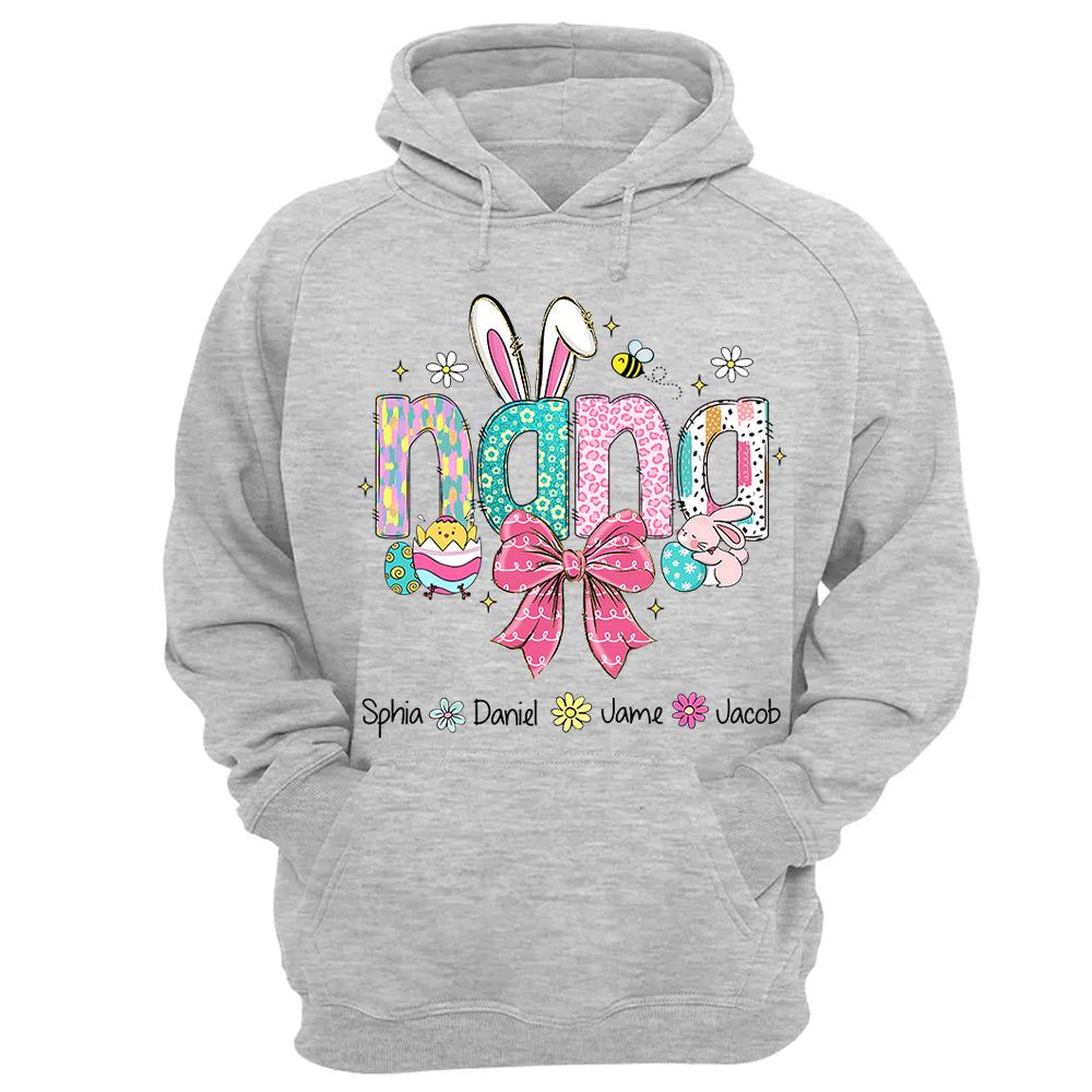 Personalized Easter Grandma Shirt, Custom Gift For Nickname and Kids Names T1807 NV01