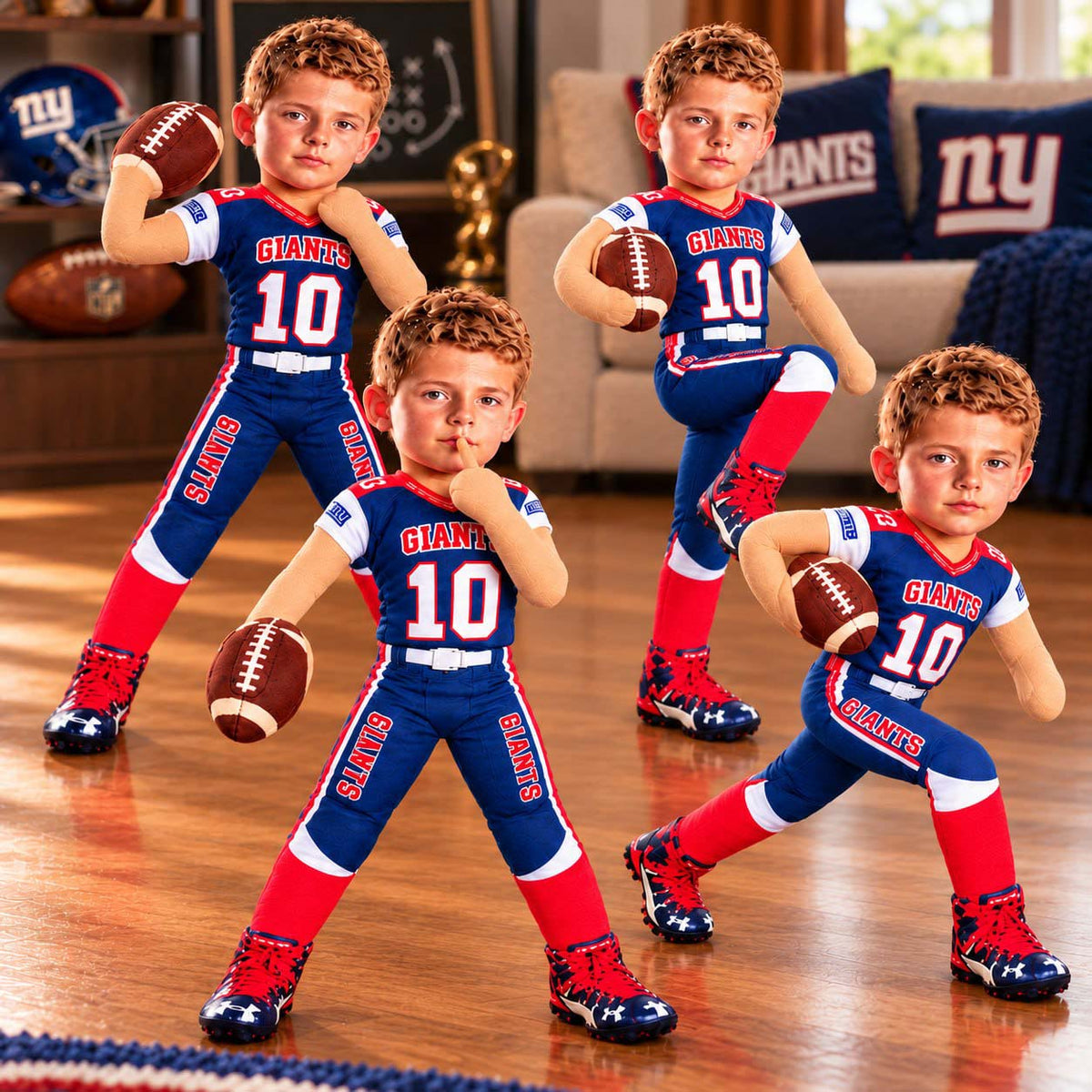 Personalized Football Squishy Toy Poseable Plush Doll, Funny Gift For Sport Lovers NA04 Pt99 NT01