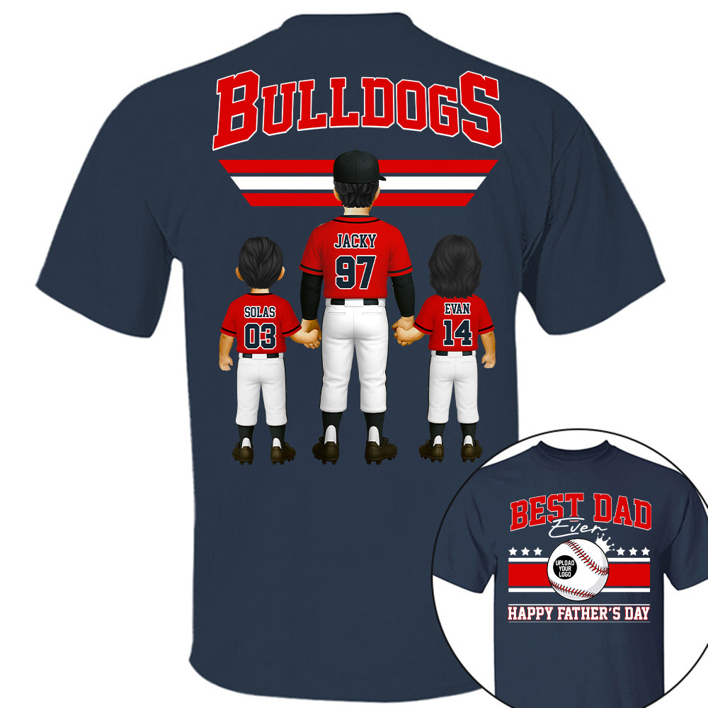 Best Dad Ever, Personalize Baseball Dad, Grandpa Shirt, Father's Day Gift for Dad, Grandpa A2110 Tu20
