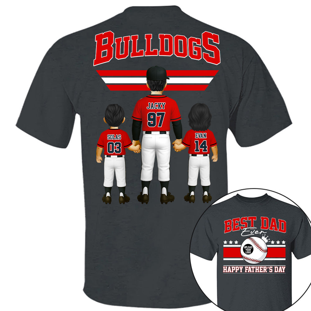 Best Dad Ever, Personalize Baseball Dad, Grandpa Shirt, Father's Day Gift for Dad, Grandpa A2110 Tu20