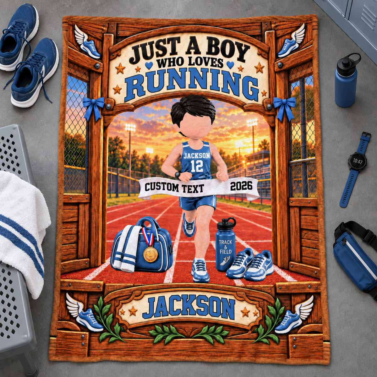 Just A Girl Who Loves Running Blanket, Personalized Running Blanket, Custom Name Running Gift, Gift for Runners Na02 Nh00 KL07