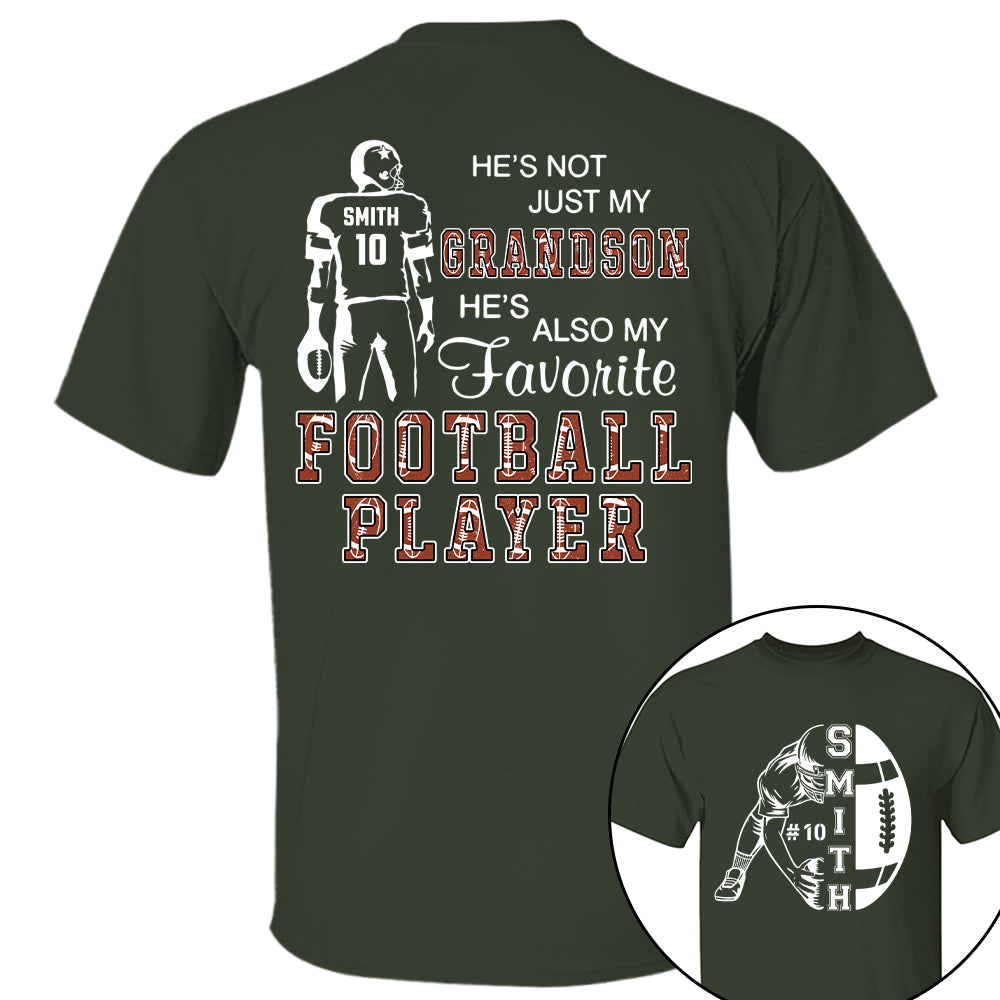 Not Just My Grandson, My Favorite Football Player, Custom Name & Number Football Shirt for Proud Mom, Grandma, Family A2110 Hv01