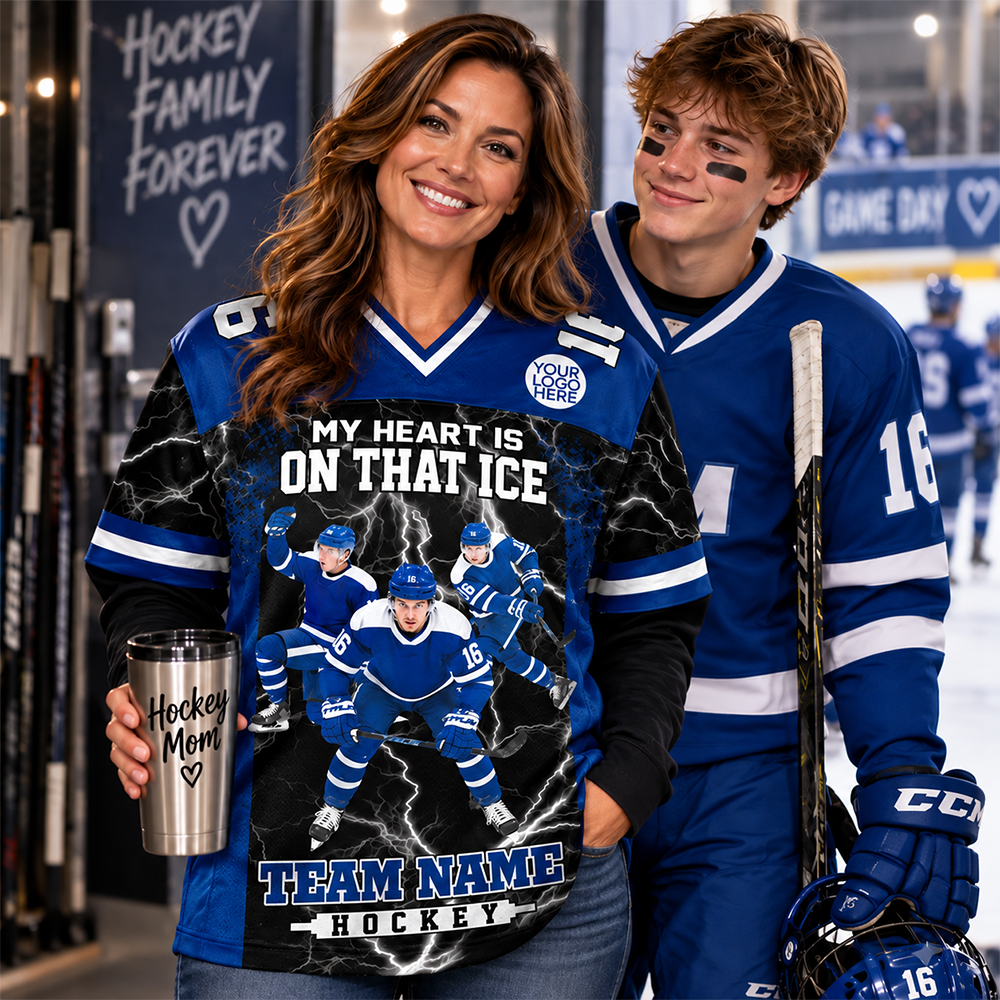 Custom My Heart Is On That Field Hockey Shirt, Gift For Hockey Lovers L0411