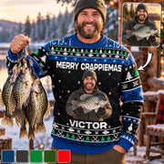 Personalized Photo Merry Fishmas Ugly Sweater, Fishmas Sweater, Gift For Fishing Lovers L0411 Pt99 TL06
