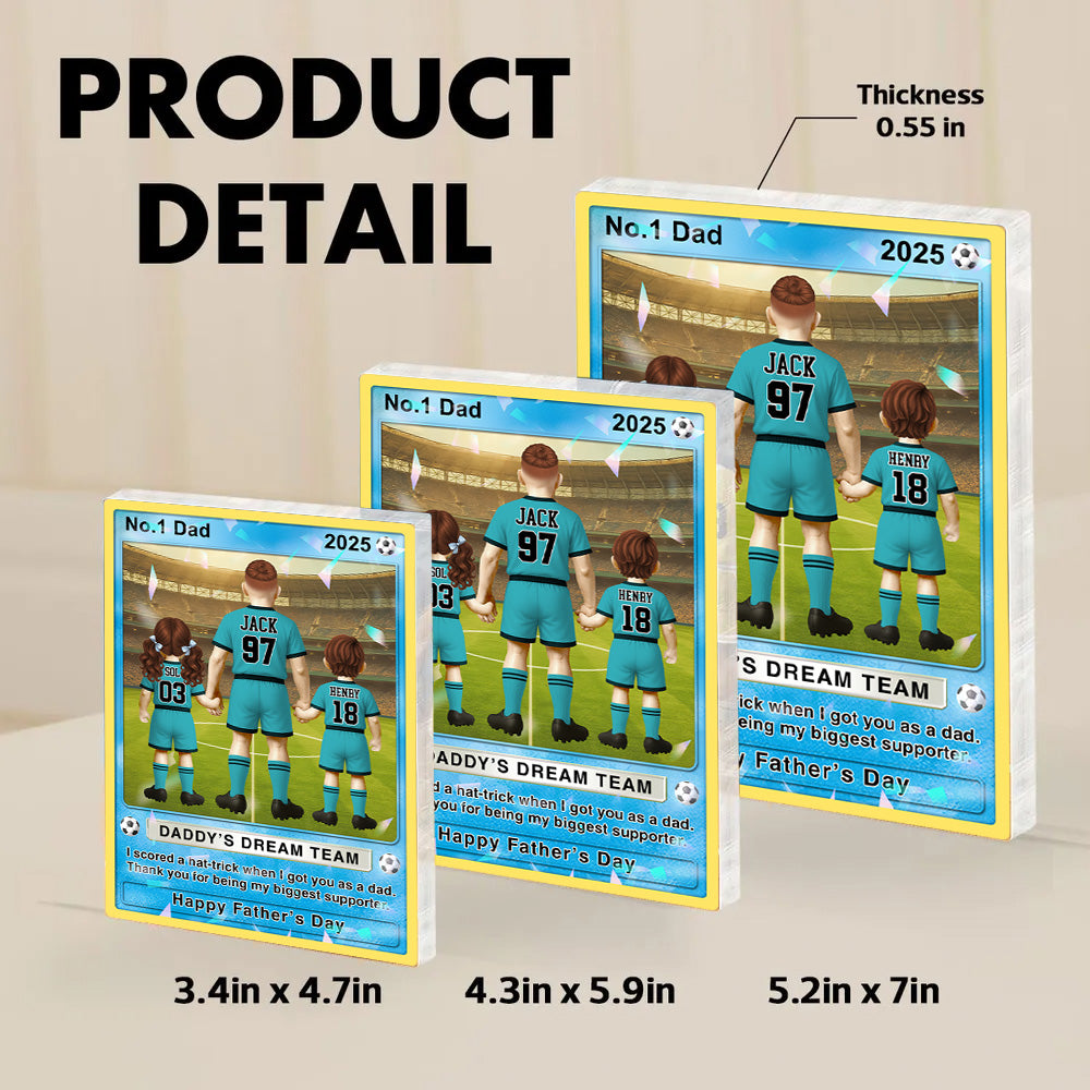 Soccer Dad - Personalized Acrylic Block Plaque For Soccer Dad Husband Grandpa NA04 Tu20