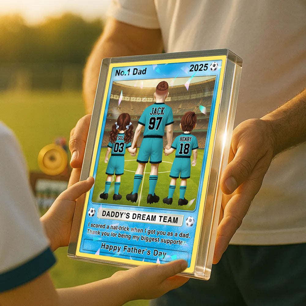 Soccer Dad - Personalized Acrylic Block Plaque For Soccer Dad Husband Grandpa NA04 Tu20