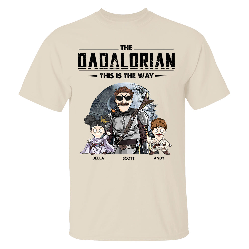 The Dadalorian This Is The Way Personalized Shirt Gift For Dad - Custom Nickname With Kids Vr2 New Nh00