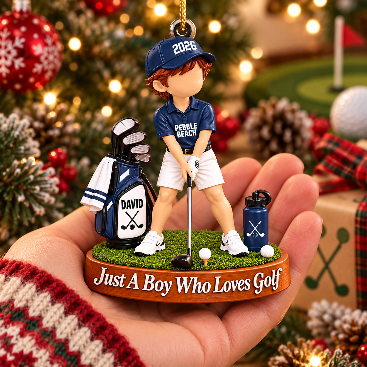 Just A Girl Who Loves Golf Ornament, Personalized Golf Christmas Ornament, Custom Name Gift Na02 VH01