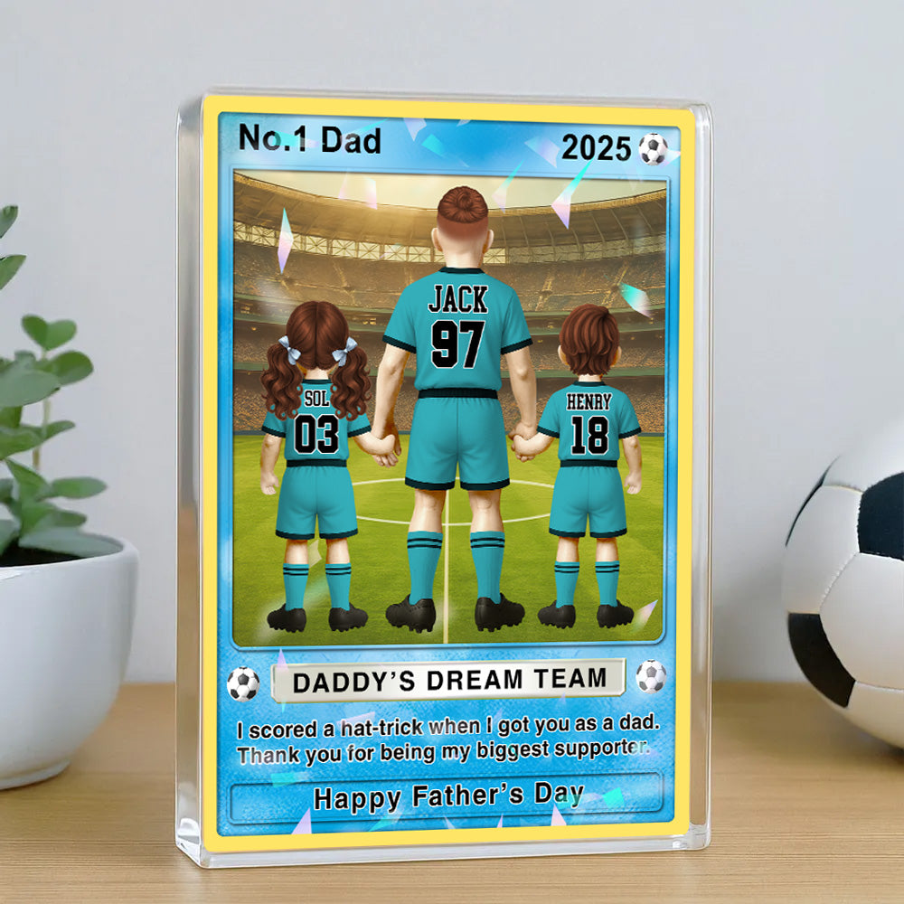 Soccer Dad - Personalized Acrylic Block Plaque For Soccer Dad Husband Grandpa NA04 Tu20