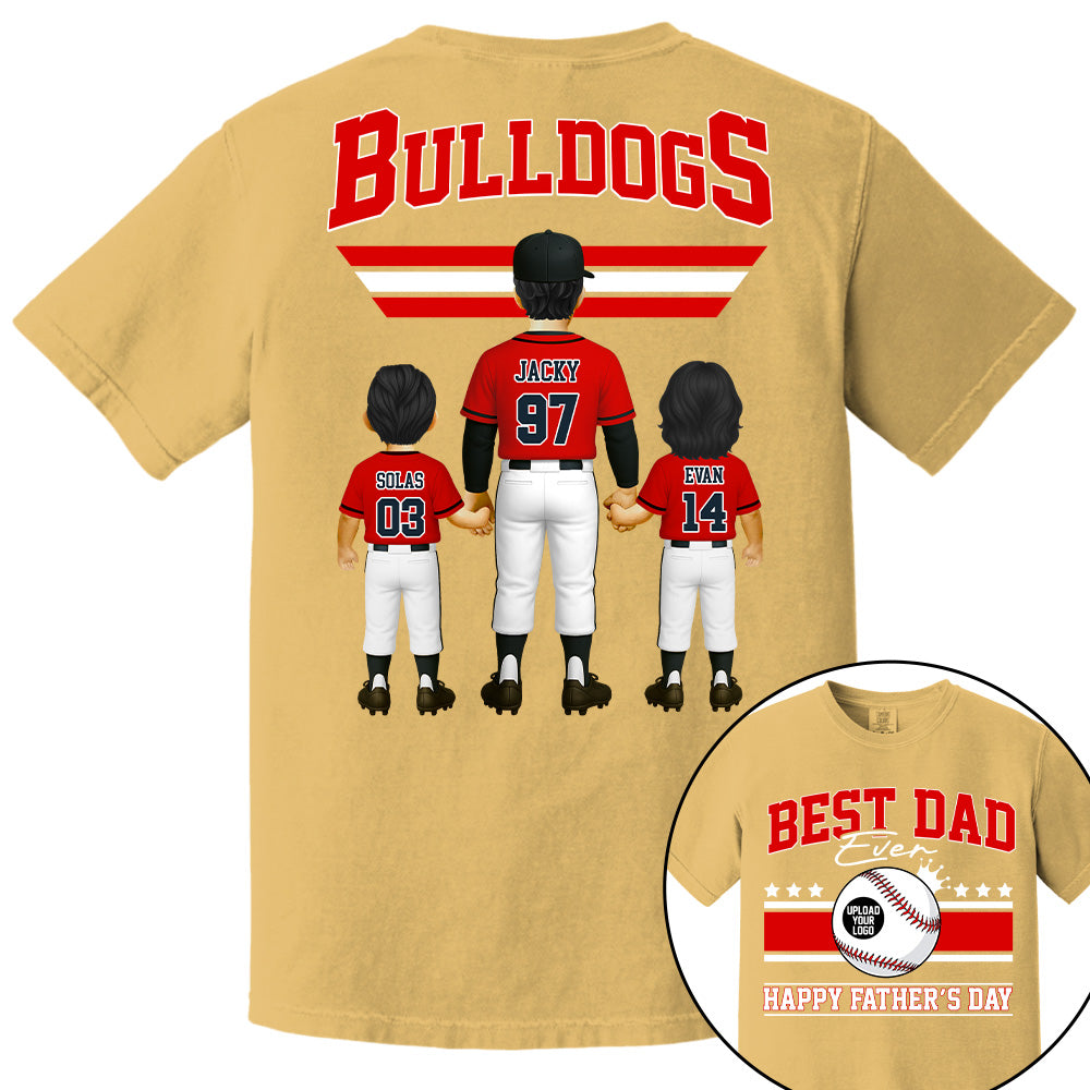 Best Dad Ever, Personalize Baseball Dad, Grandpa Shirt, Father's Day Gift for Dad, Grandpa A2110 Tu20