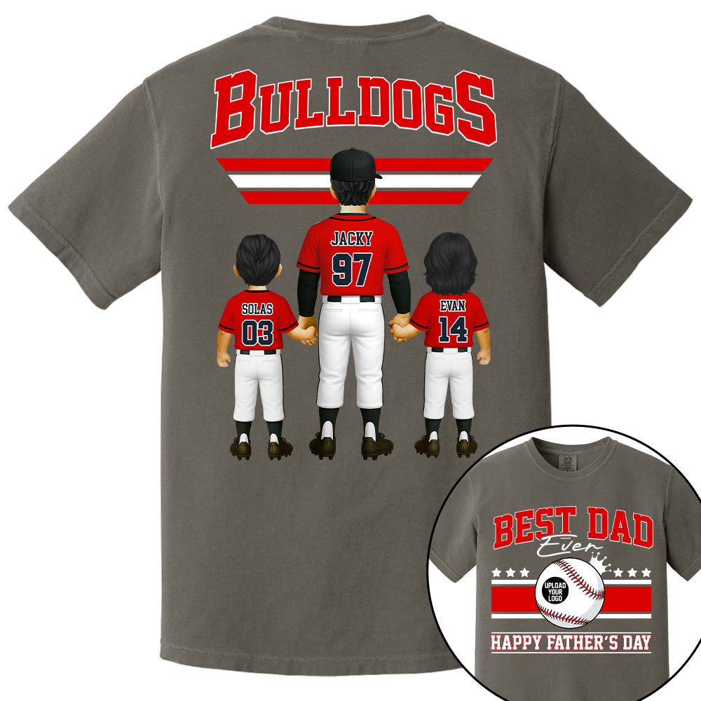 Best Dad Ever, Personalize Baseball Dad, Grandpa Shirt, Father's Day Gift for Dad, Grandpa A2110 Tu20