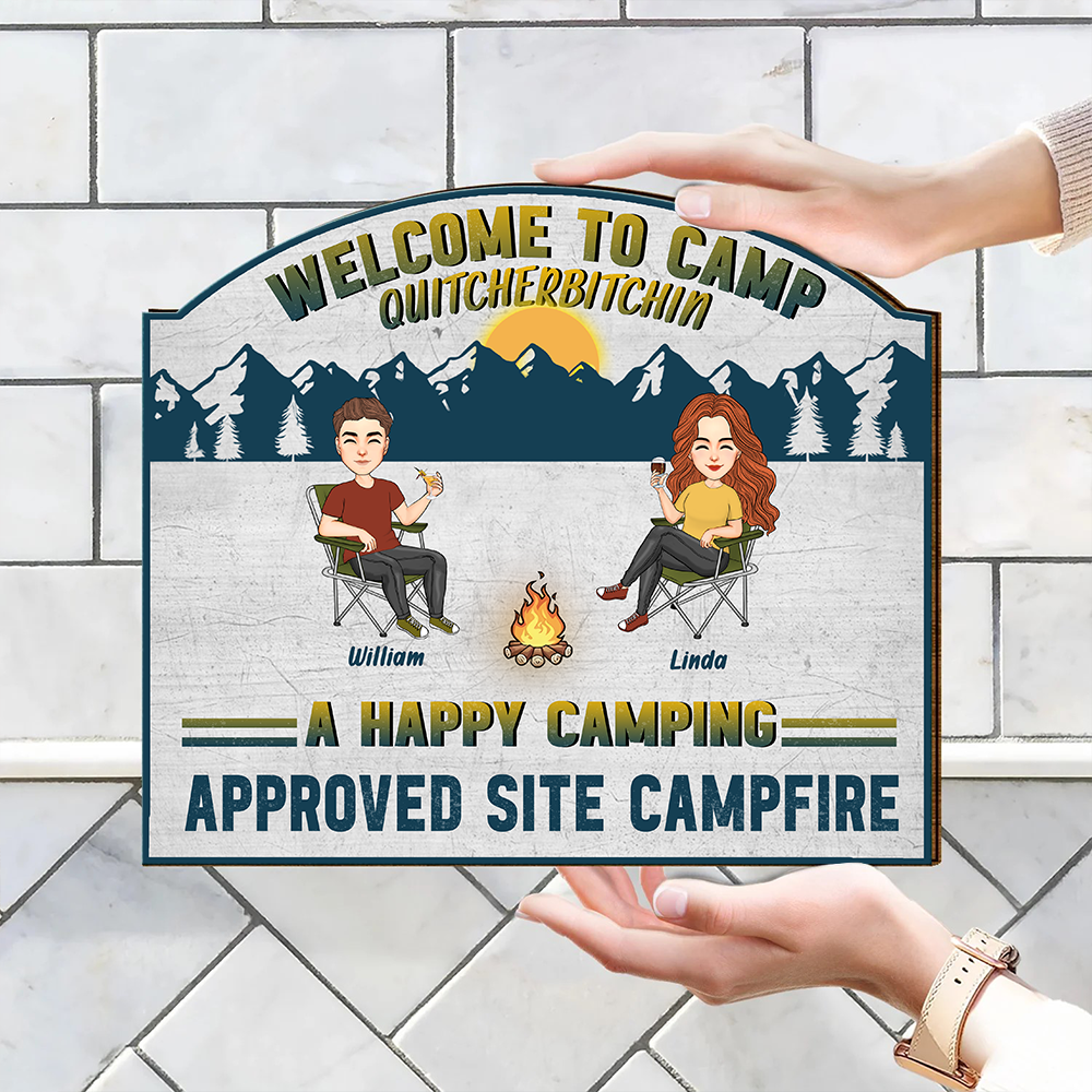 We Go Camping We're Drunk - Personalized Custom Wood Sign For Camping Lovers, Friends Go Camping NA04 Li29