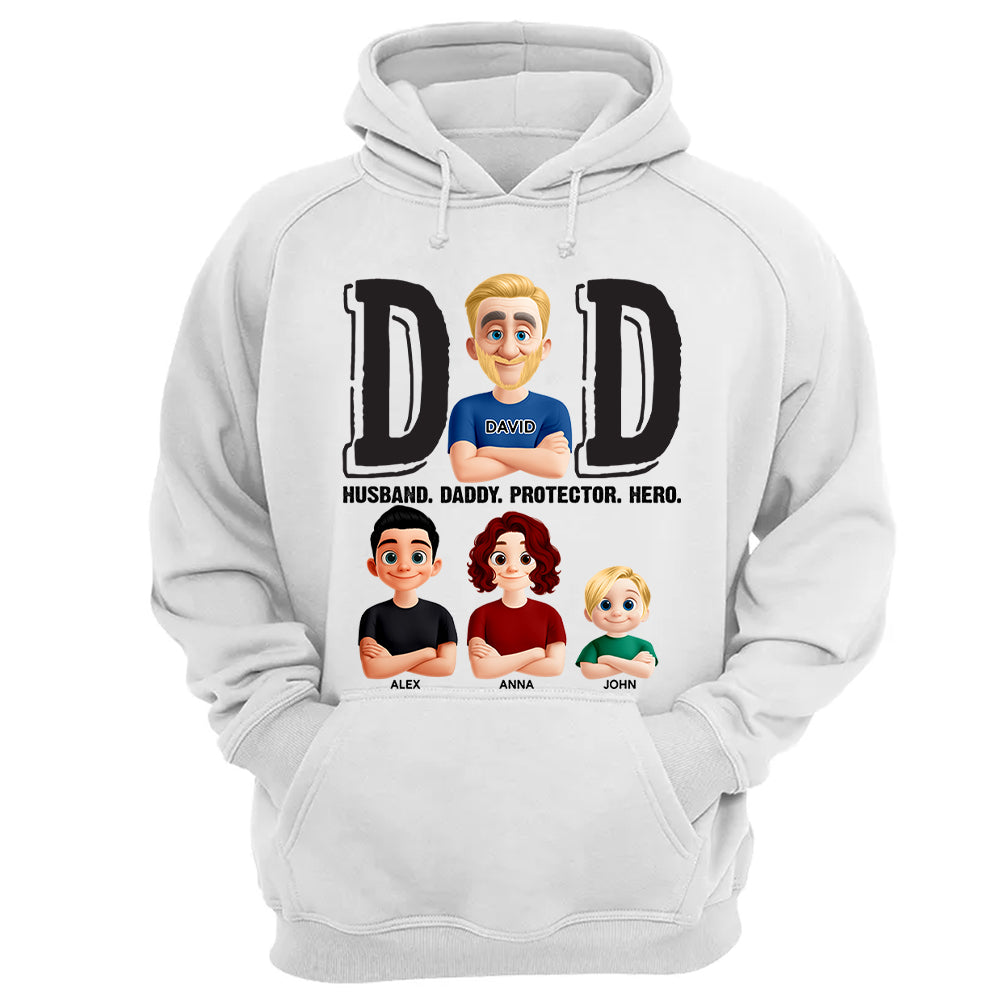 Dad Husband Daddy Protector Hero, Personalized Shirt, Father's Day Gift For Dad T1807 Nh00