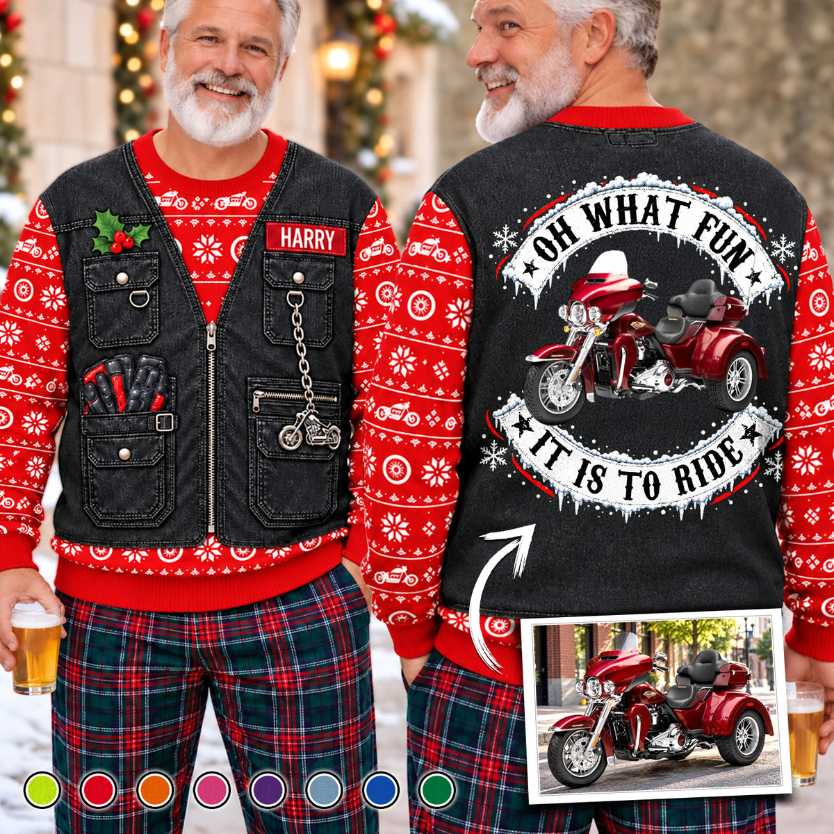 Oh What Fun It Is To Ride - Custom Photo Motorcycle All Over Print Shirts - Gift For Bikers A2110 Hv01 TL06