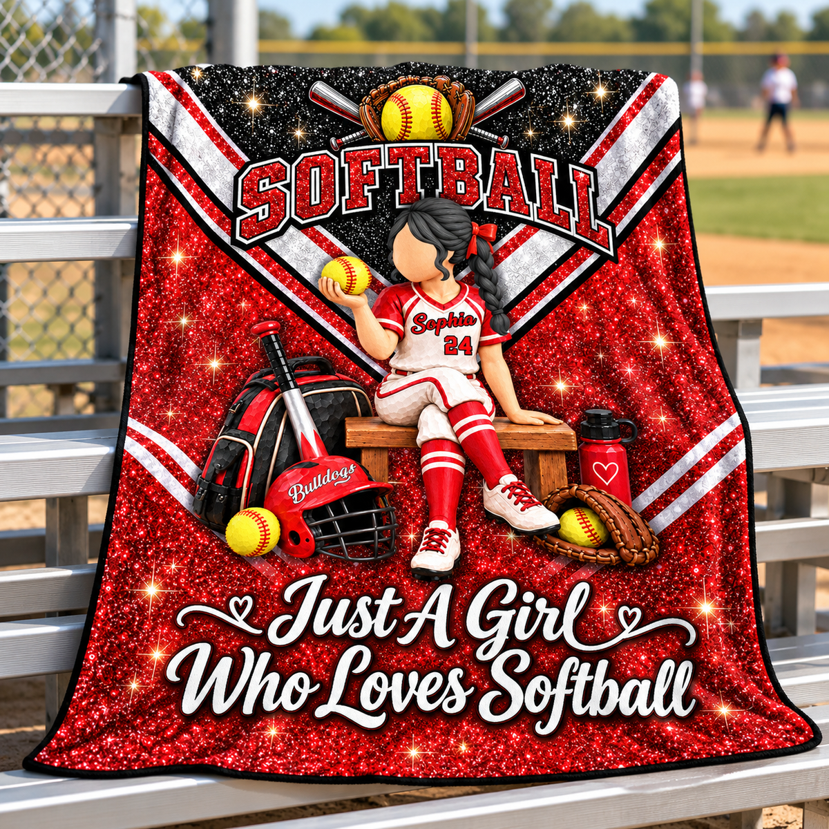 Just A Girl Who Loves Softball - Personalized Blanket For Softball Lovers C2408 VH01 KL07
