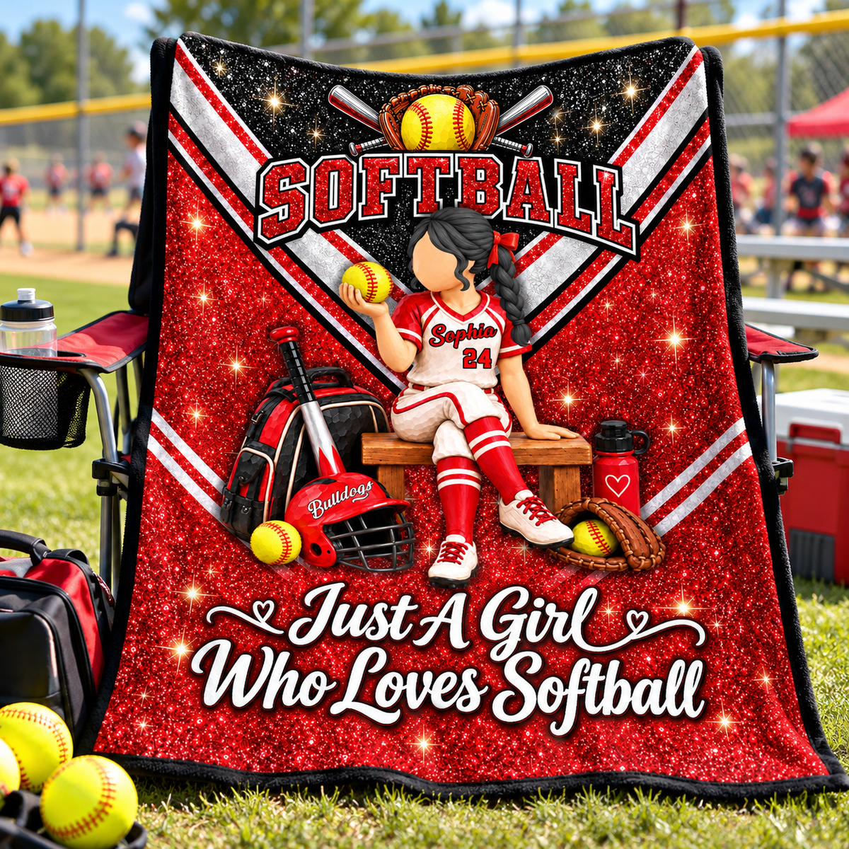 Just A Girl Who Loves Softball - Personalized Blanket For Softball Lovers C2408 VH01 KL07