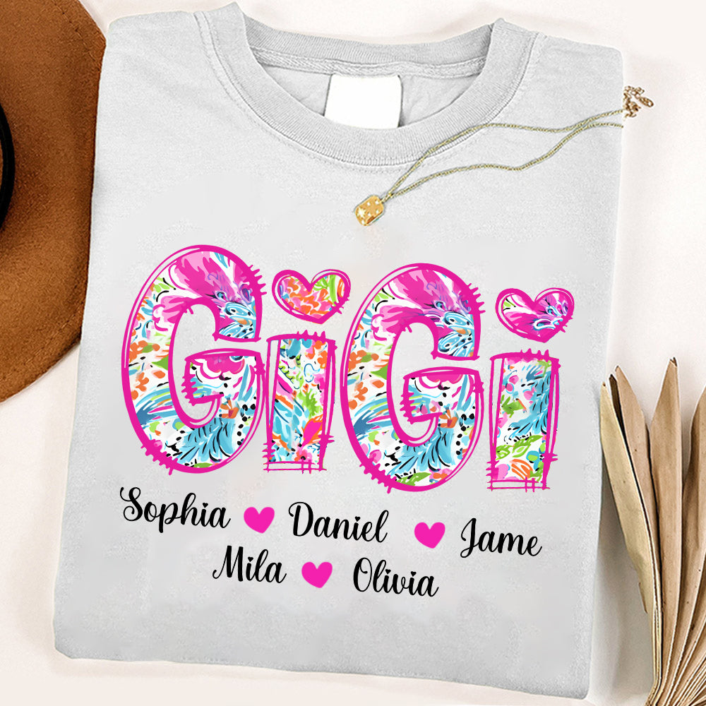 Personalized Grandma Shirt, Custom Nickname and Kid, Gift For Mother's Day T1807 Li29