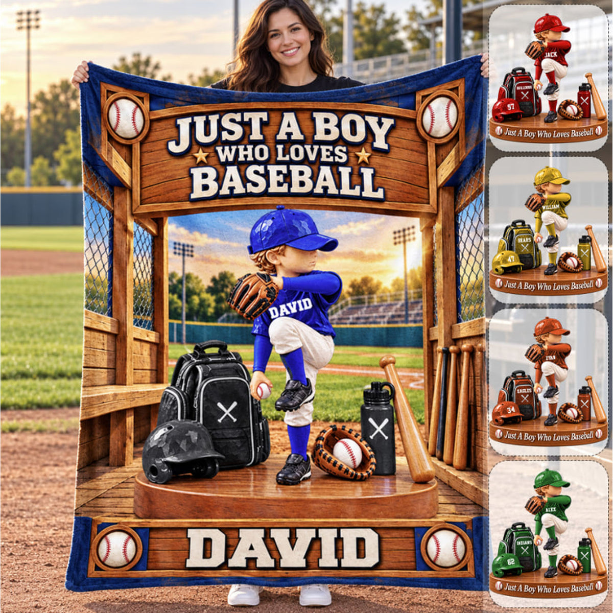 Just A Boy Who Loves Baseball, Personalized Baseball Blanket, Custom Player Name Gift, Gift For Baseball Players C2408 Nh00
