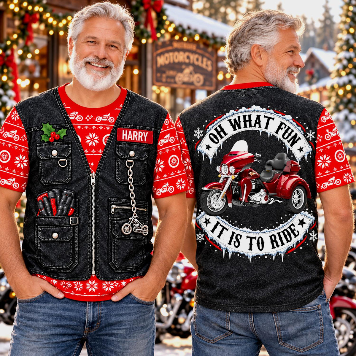 Oh What Fun It Is To Ride - Custom Photo Motorcycle All Over Print Shirts - Gift For Bikers A2110 Hv01 TL06