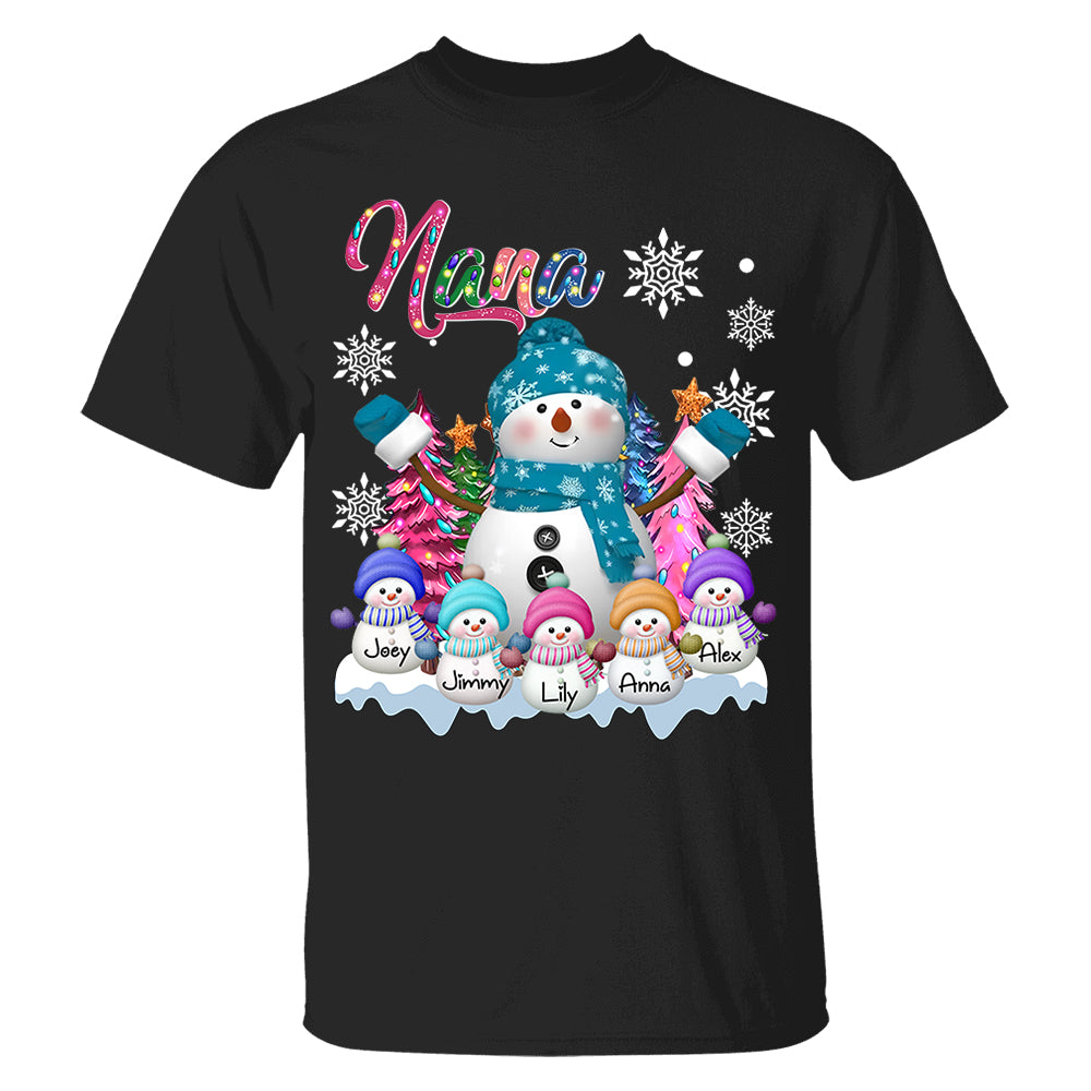 Grandma Snowman & Kid Christmas Tree Personalized Shirt Vr2 Nh00