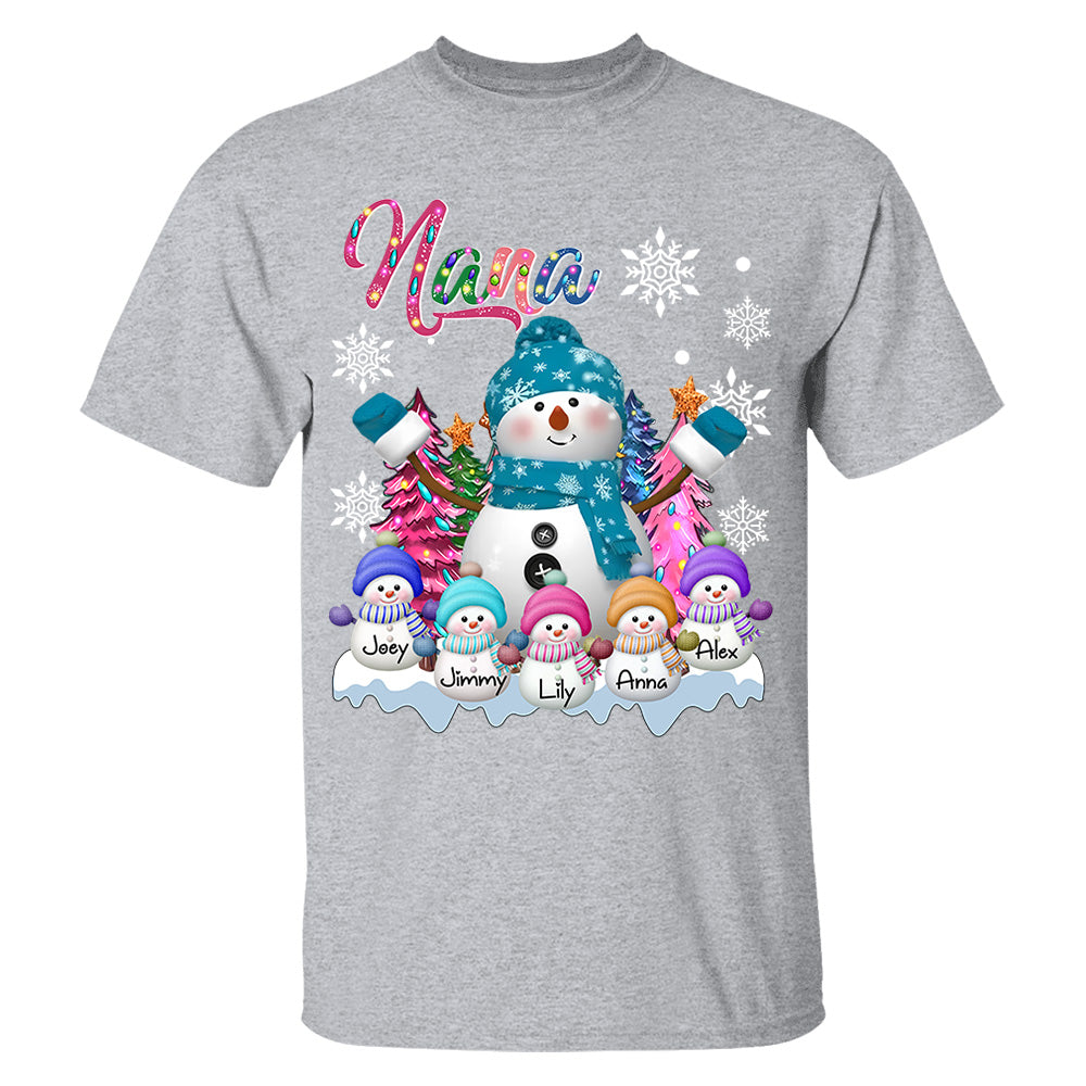 Grandma Snowman & Kid Christmas Tree Personalized Shirt Vr2 Nh00