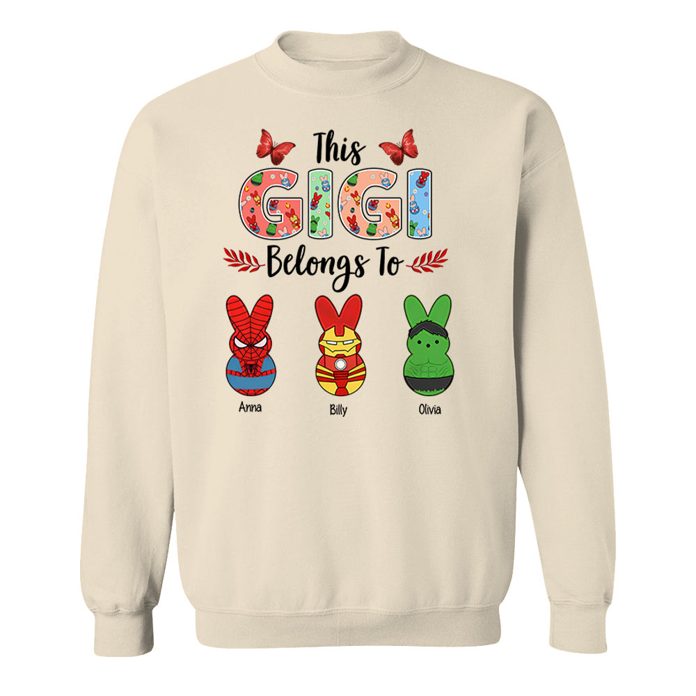 This NANA Belongs To - Cute Colorful Easter Shirt - Personalized Nickname Nana Gigi Mimi - Custom Kid Names NA04 Li29