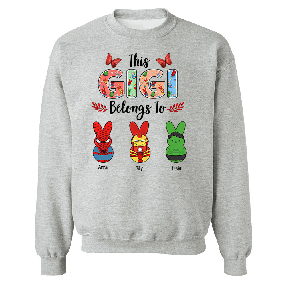 This NANA Belongs To - Cute Colorful Easter Shirt - Personalized Nickname Nana Gigi Mimi - Custom Kid Names NA04 Li29