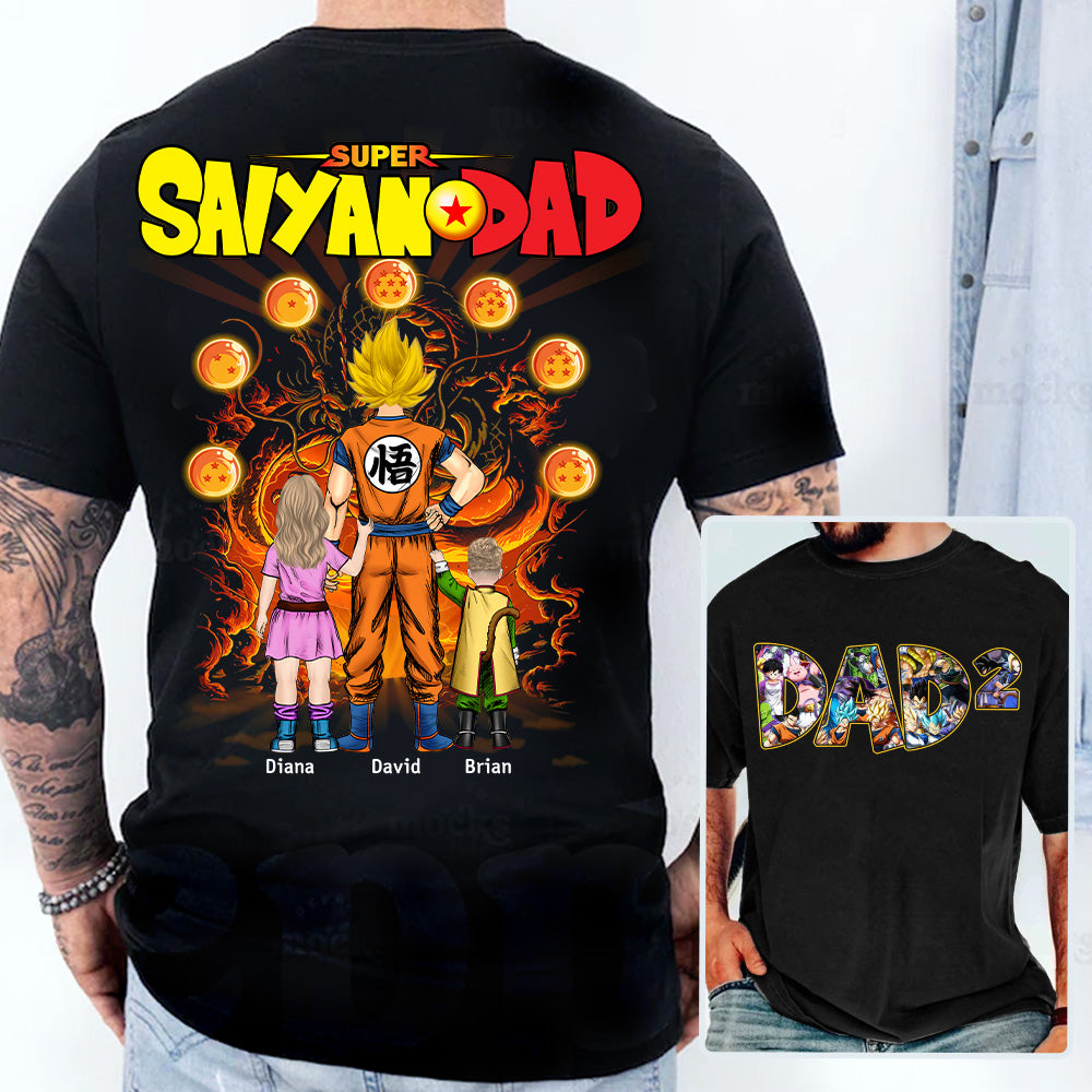 Personalized Super Saiyan Dad Shirt, Father's Day Shirt Tu24