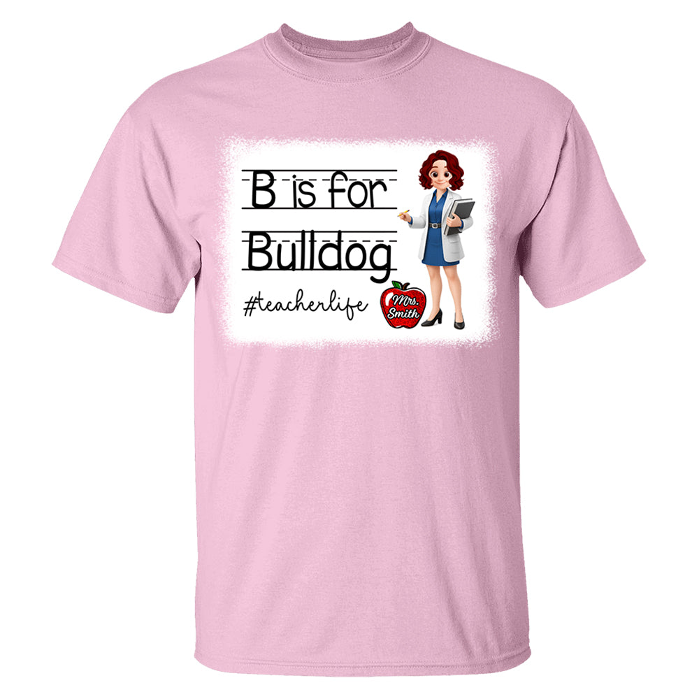 School Mascot Personalized Shirt Custom Apple Name For Teacher Do98