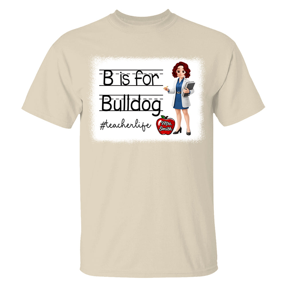 School Mascot Personalized Shirt Custom Apple Name For Teacher Do98