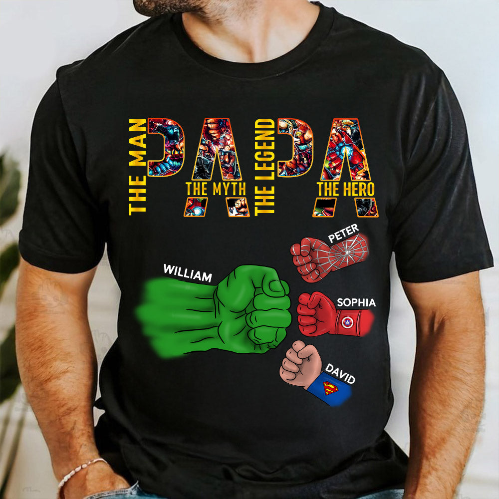 Papa The Man The Myth The Legend, Personalized Shirt, Custom Father's Day Gift T1807 Pt99