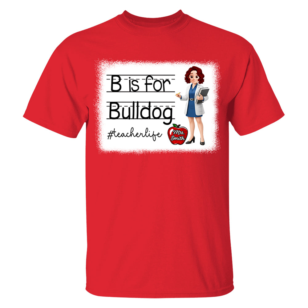 School Mascot Personalized Shirt Custom Apple Name For Teacher Do98