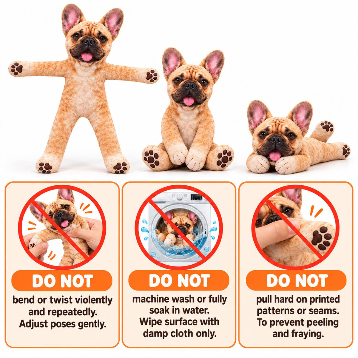 Personalized French Bulldog Photo Pet Squishy Toy Poseable Plush Doll, Funny Gift For Dog Mom, Dad, Cat Lover T1807 Hv01 TL06