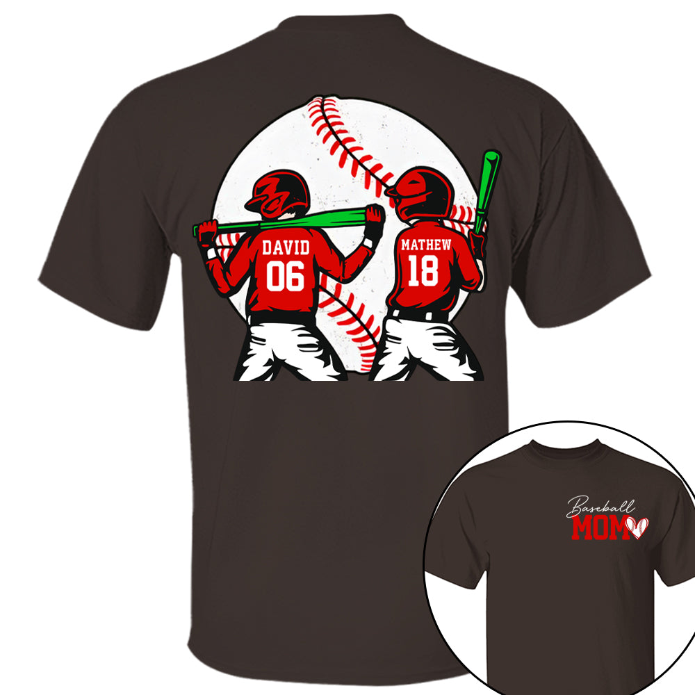 Personalized Baseball Mom Sweatshirt, Baseball Name Shirt, Baseball Number Tee, Gameday Cheer Mom Shirt, Baseball Gift for Mom Dad  Hv01