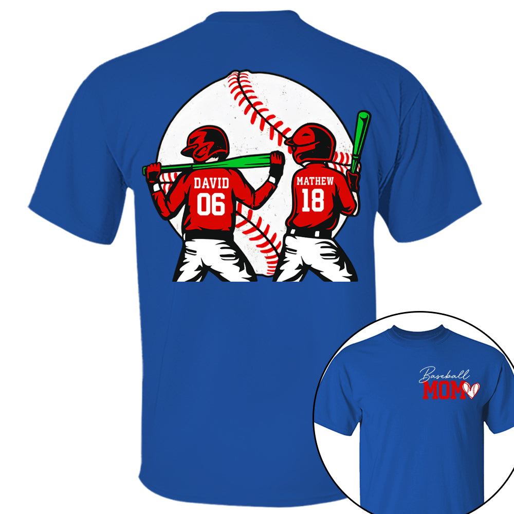 Personalized Baseball Mom Sweatshirt, Baseball Name Shirt, Baseball Number Tee, Gameday Cheer Mom Shirt, Baseball Gift for Mom Dad  Hv01