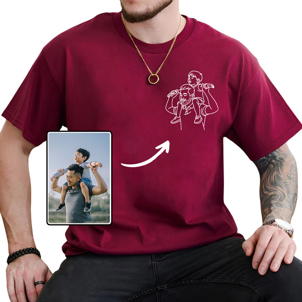 Custom Photo Shirt for Dad, Father's Day Tshirt, Personalized Dad Portrait Shirt, Fathers Day Gifts, Dad Birthday Gifts, Gift for Husband Hv01