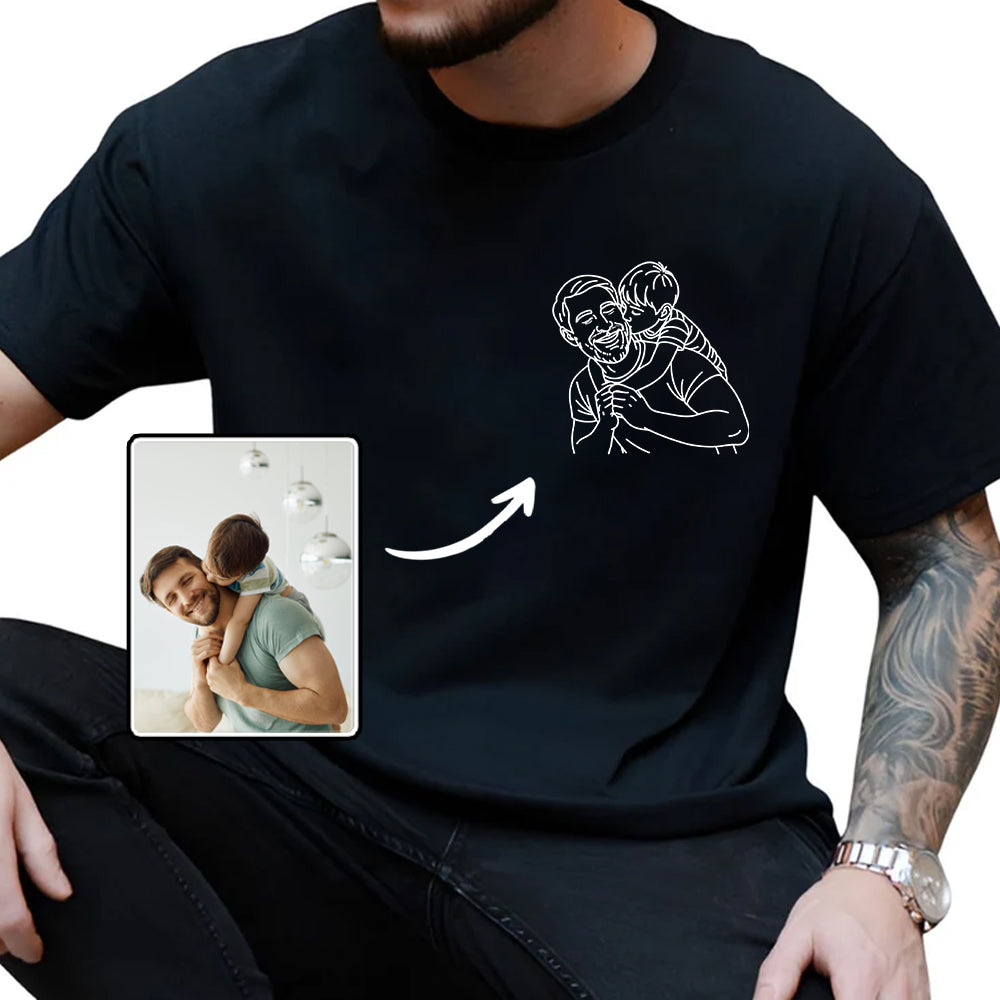 Custom Photo Shirt for Dad, Father's Day Tshirt, Personalized Dad Portrait Shirt, Fathers Day Gifts, Dad Birthday Gifts, Gift for Husband Hv01