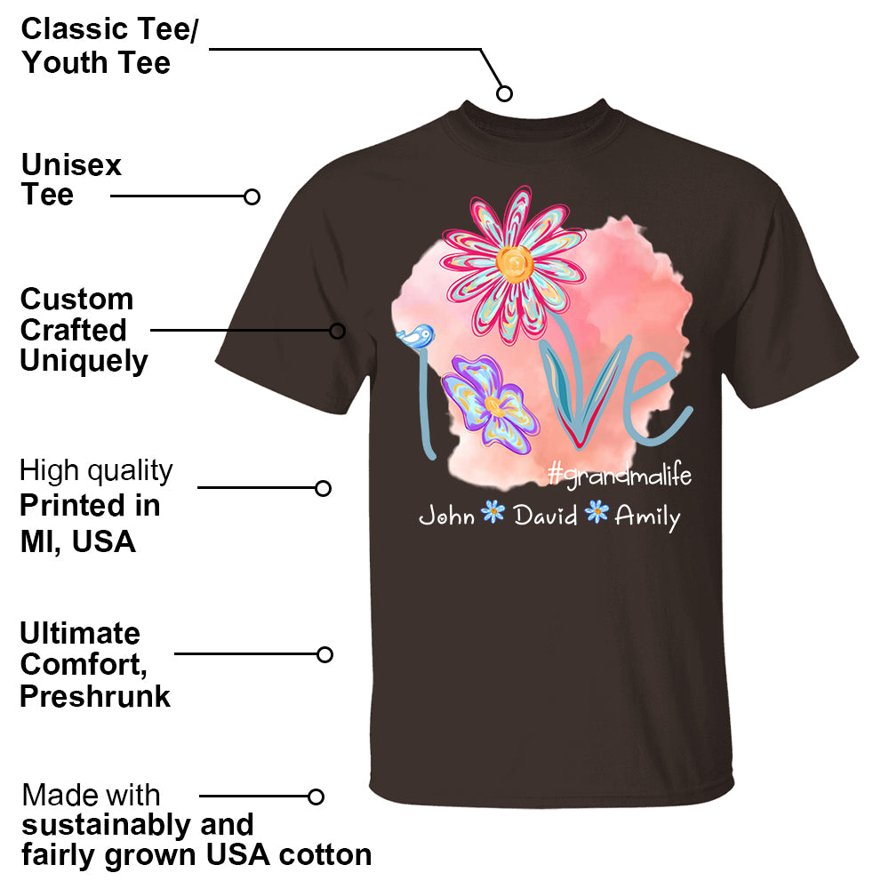 Love Grandmalife - Personalized Shirt For Nana Gigi NA04 - Cute Gift For Mom Grandma Day NA04 Tm01