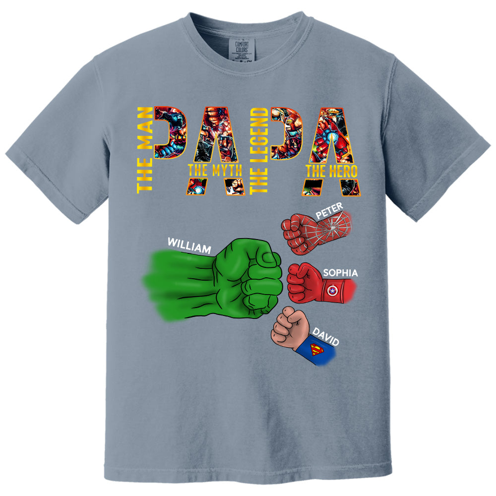 Papa The Man The Myth The Legend, Personalized Shirt, Custom Father's Day Gift T1807 Pt99