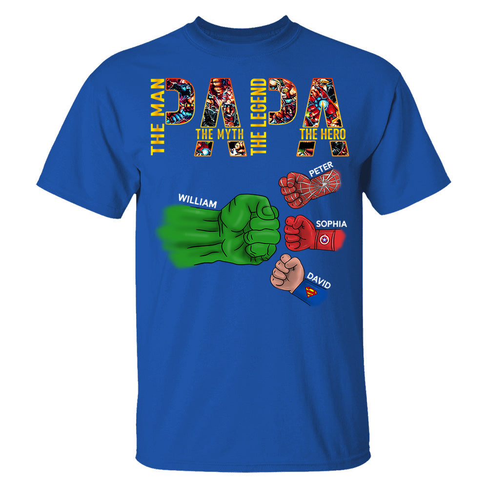 Papa The Man The Myth The Legend, Personalized Shirt, Custom Father's Day Gift T1807 Pt99