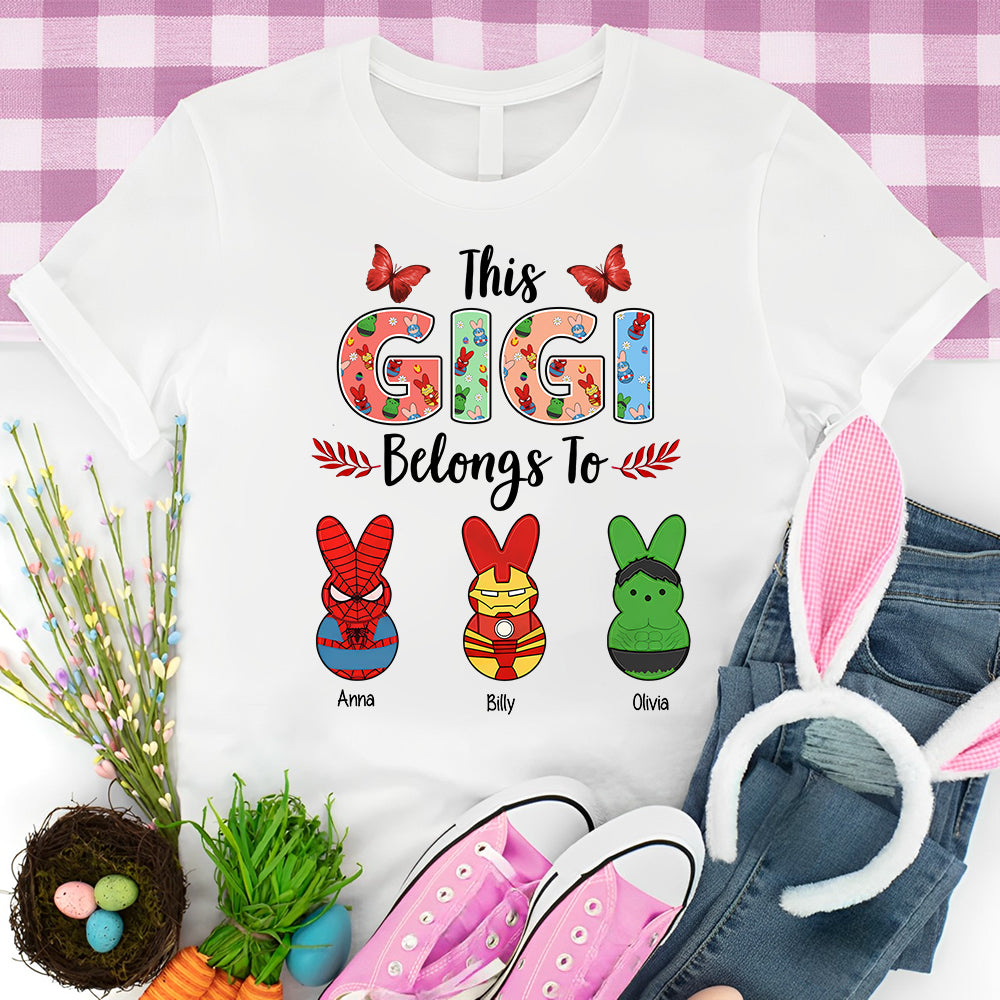 This NANA Belongs To - Cute Colorful Easter Shirt - Personalized Nickname Nana Gigi Mimi - Custom Kid Names NA04 Li29