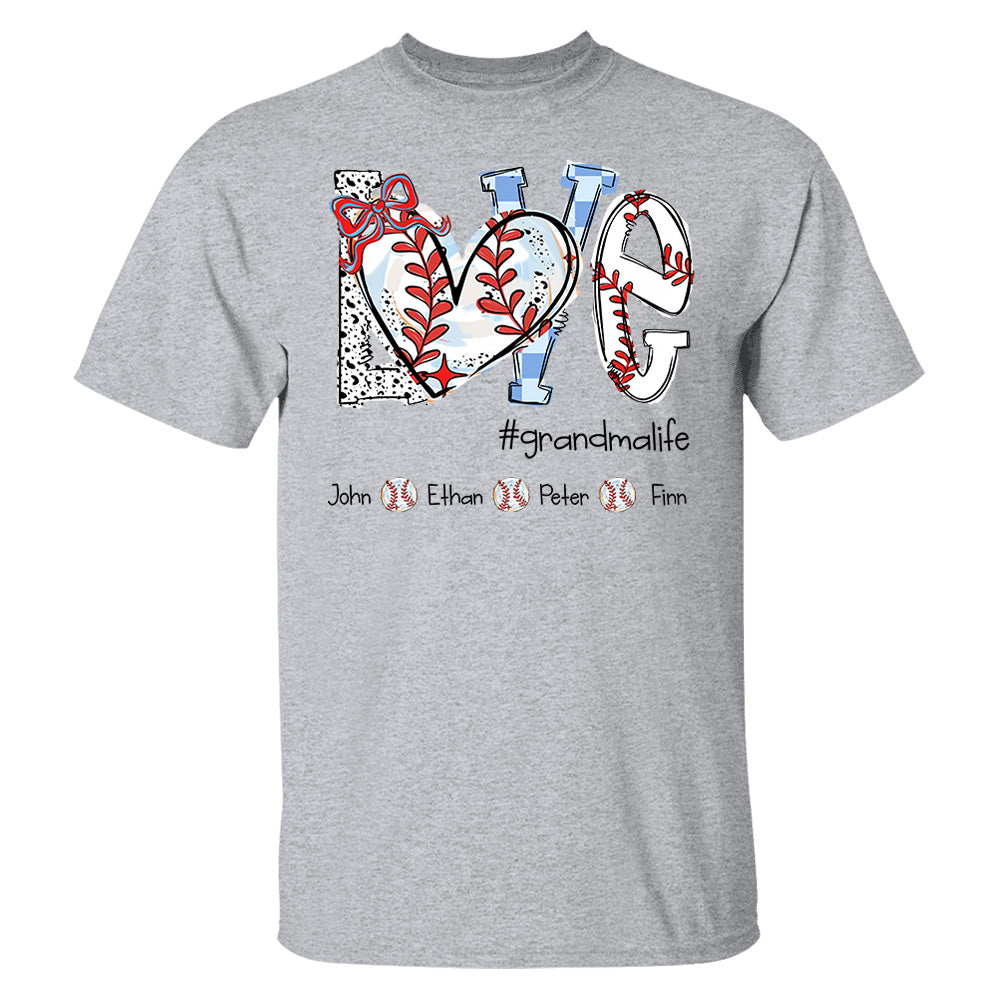 LOVE Baseball Grandma Life - Personalized Shirt Pt99