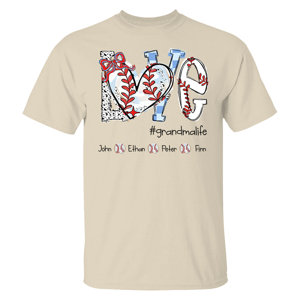LOVE Baseball Grandma Life - Personalized Shirt Pt99